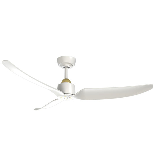 Haus Appeal Alden 52in 3-Blade Ceiling Fan | Brushed Gold and Matte White Aluminum/Steel | Living Room & Covered Patio | Model CF92952-BG-WH