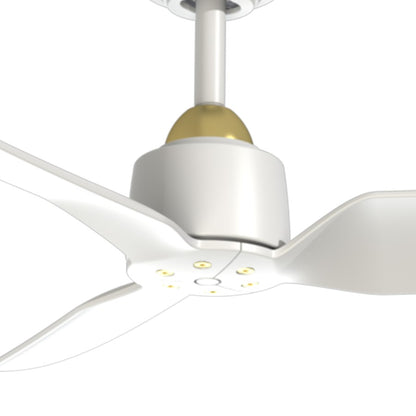 Kuzco Hugo 52" Ceiling Fan, Brushed Gold/Matte White