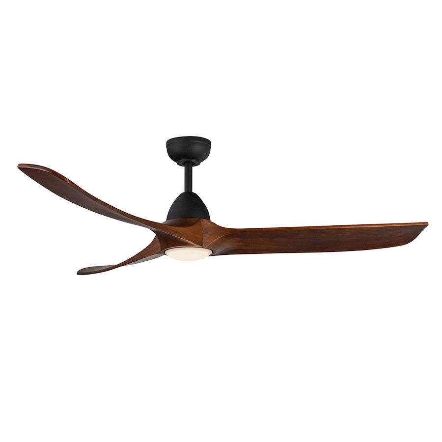 Kuzco Baylor 60" LED Ceiling Fan, BK/Walnut/Frost Polymeric - CF97860-MB-DW