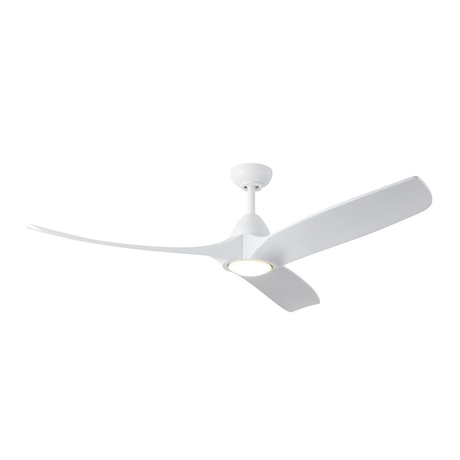 Haus Appeal Langley 60in LED Ceiling Fan | White Steel and Wood Blades | Living Room & Covered Patio | 60 x 60 x 15 in | Model CF97860-WH-5CCT