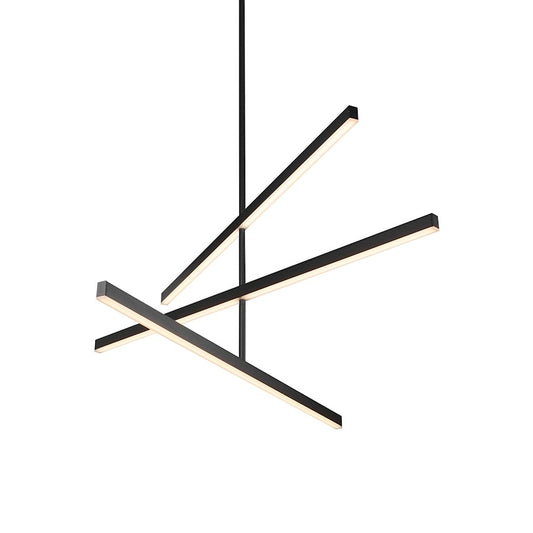 Kuzco Vega 45" LED Chandelier, Black/White Acrylic Diffuser - CH10345-BK