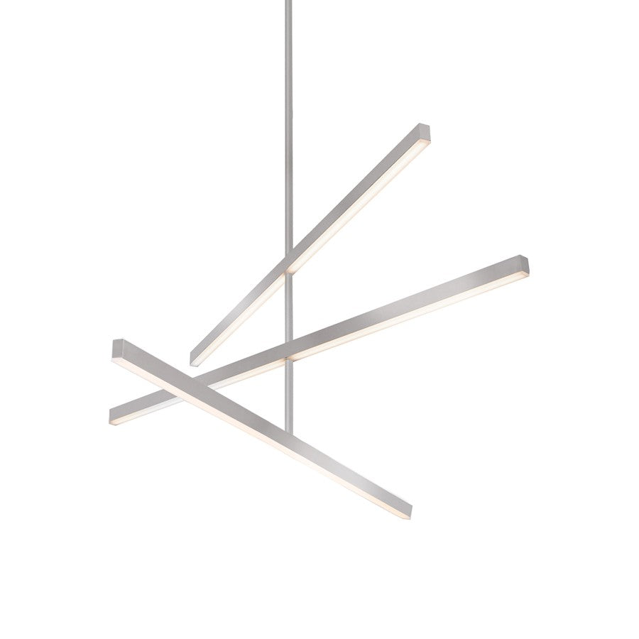 Kuzco Vega 45" LED Chandelier, Nickel/White Acrylic Diffuser - CH10345-BN