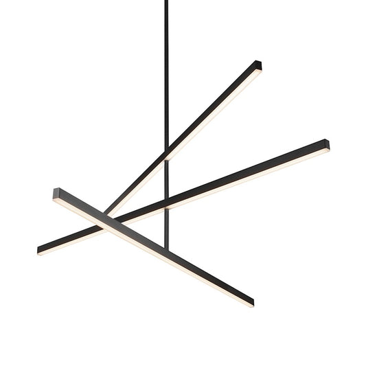 Kuzco Vega 56" LED Chandelier, Black/White Acrylic Diffuser - CH10356-BK