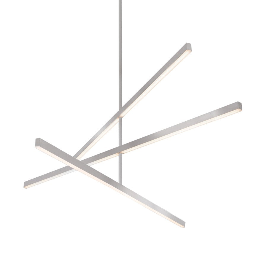 Kuzco Vega 56" LED Chandelier, Nickel/White Acrylic Diffuser - CH10356-BN