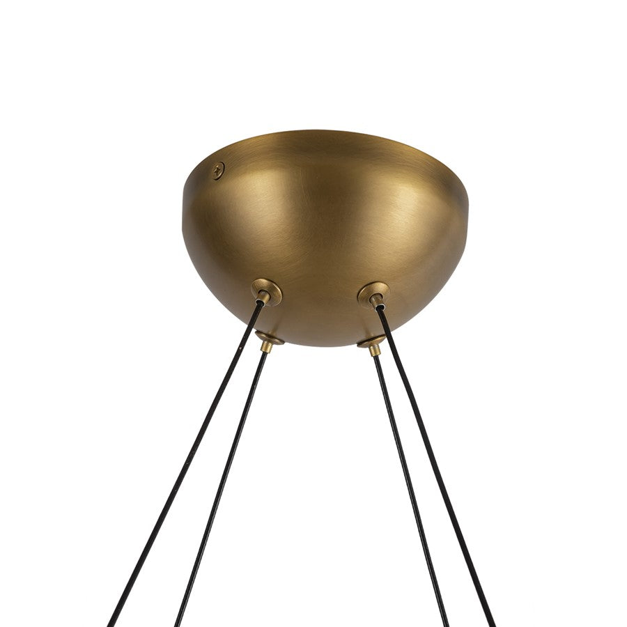 Kuzco Taurus 22" LED LED Chandelier, Brass/Clear Ribbed Glass