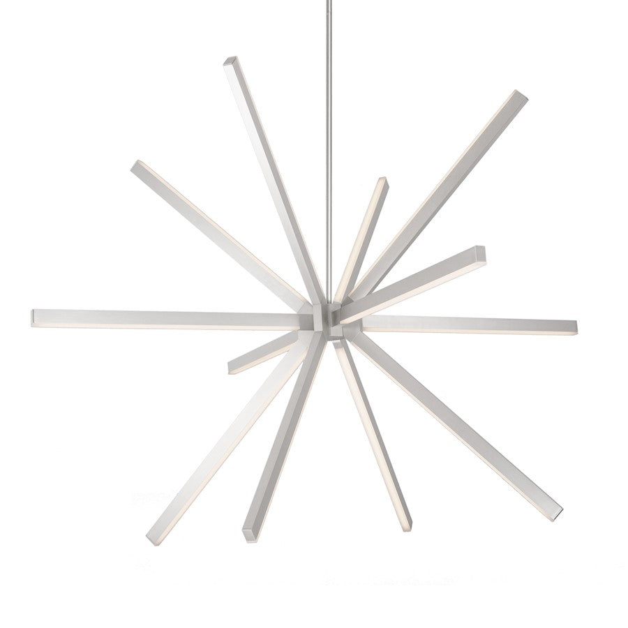 Kuzco Sirius 56" LED Chandelier, Nickel/White Acrylic Diffuser - CH14356-BN