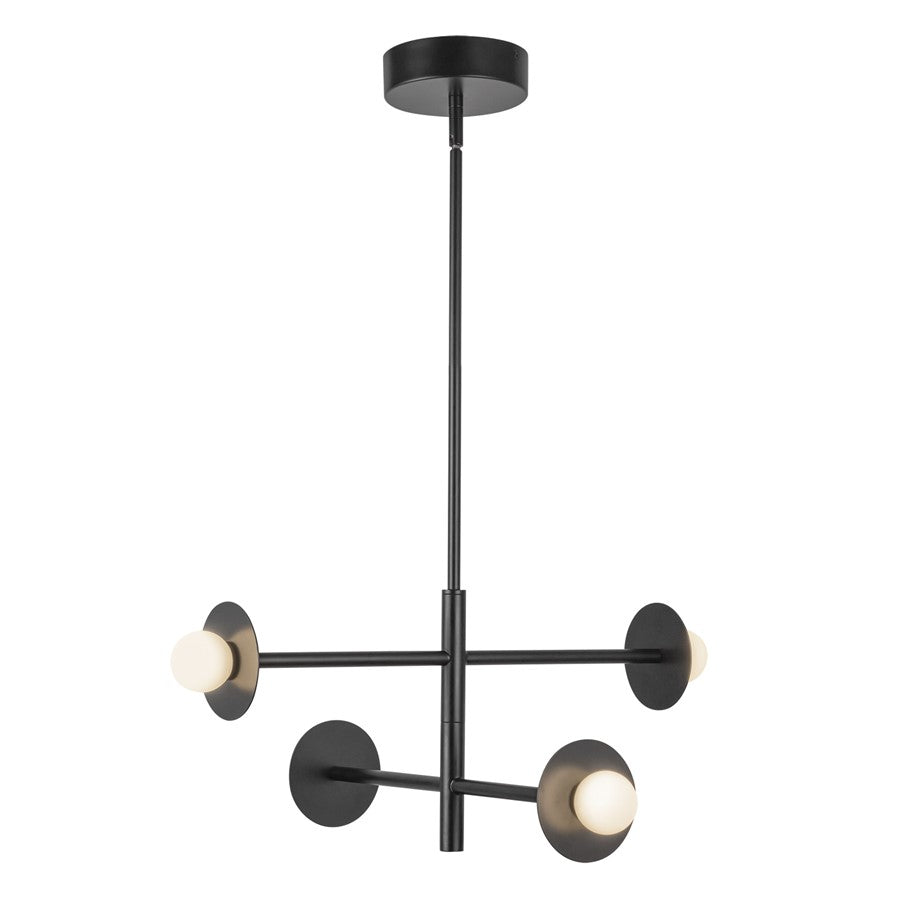 Kuzco Elixir 22" LED Chandelier, Black/Steel Shade