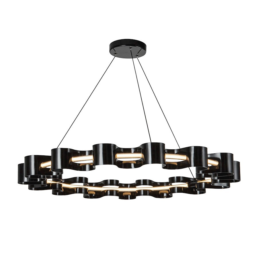 Kuzco Nami 35" LED Chandelier, Gloss Black/Frosted Acrylic - CH18035-GBK