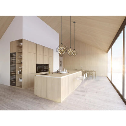 Kuzco Monza 20in LED Chandelier | Modern Black/Antique Brass and White Acrylic Diffuser | Living Room & Dining Room | 4600lm | Model CH19220-BK-AN