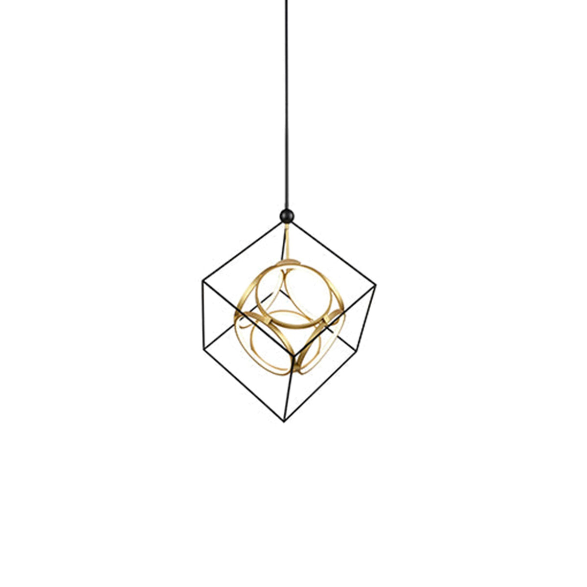 Kuzco Monza 26in 8-Light Chandelier | Modern Black and Antique Brass Aluminum with White Acrylic Diffuser | Dining Room & | Model CH19226-BK-AN