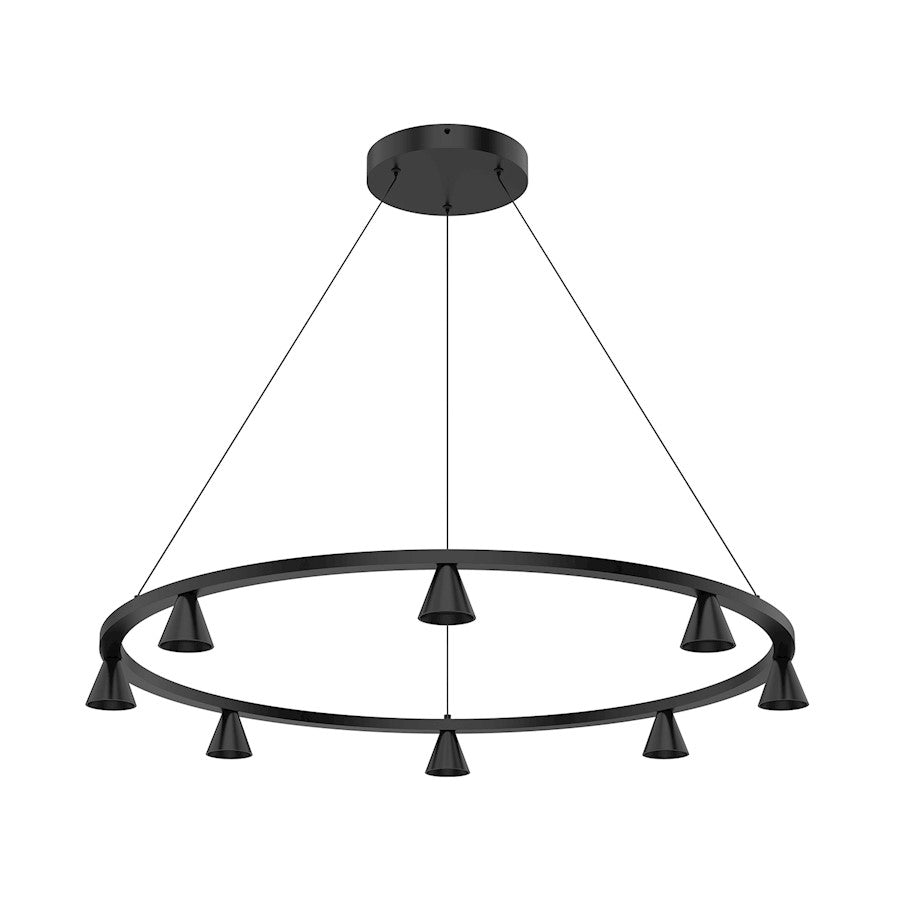 Kuzco Dune 33" LED Chandelier, Black/Metalized PC Reflector/Clear - CH19933-BK