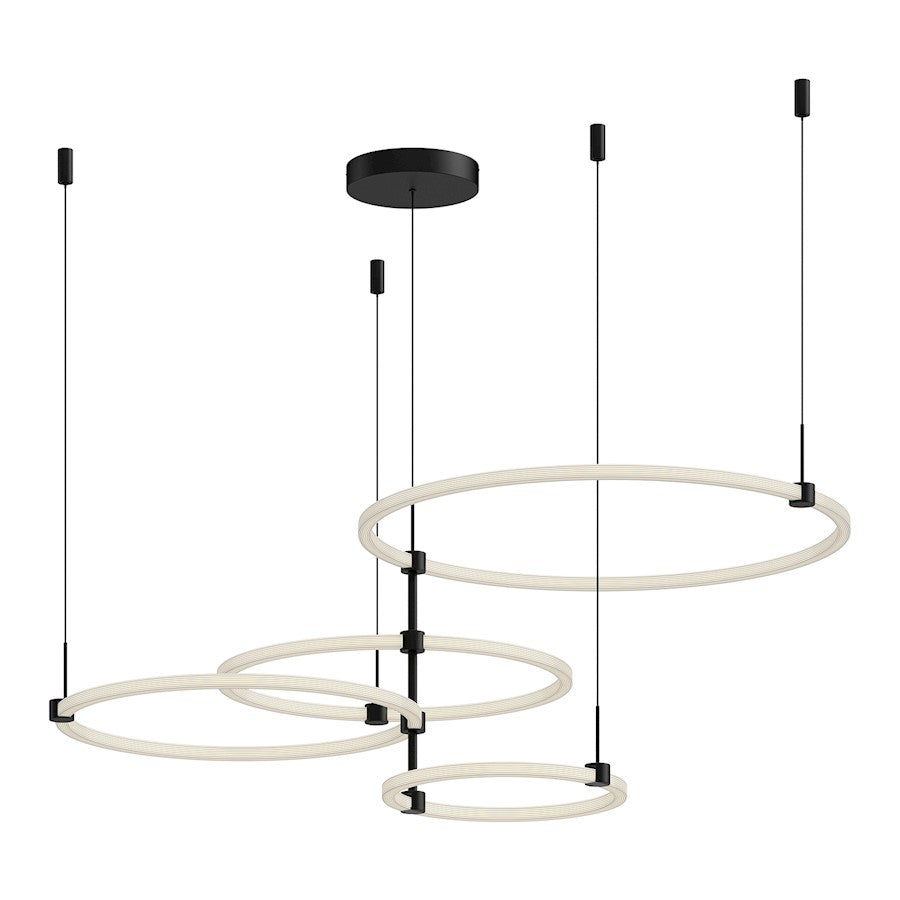 Kuzco Bruni 55" LED Chandelier, Black/Clear Out/White Silicone In - CH24755-BK