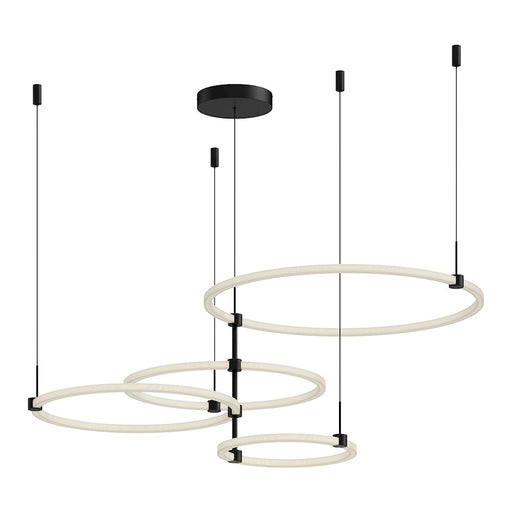 Kuzco Bruni 55" LED Chandelier, Black/Clear Out/White Silicone In - CH24755-BK