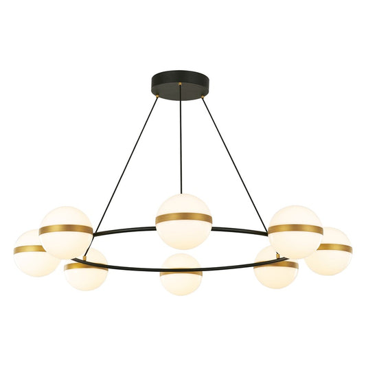 Alora Tagliato 44" LED Chandelier, Black/Brushed Gold - CH302008MBBG-UNV