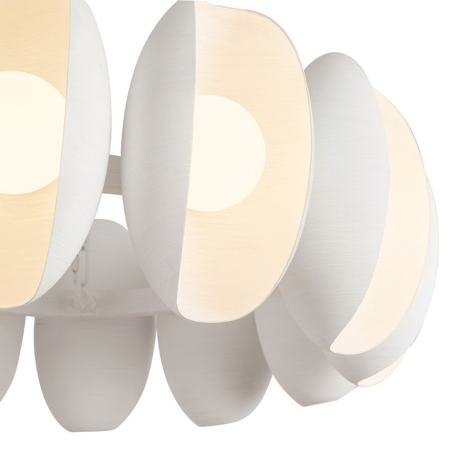 Kuzco Cortez 25" Wht Dimmable LED Chandelier, Antique Wht