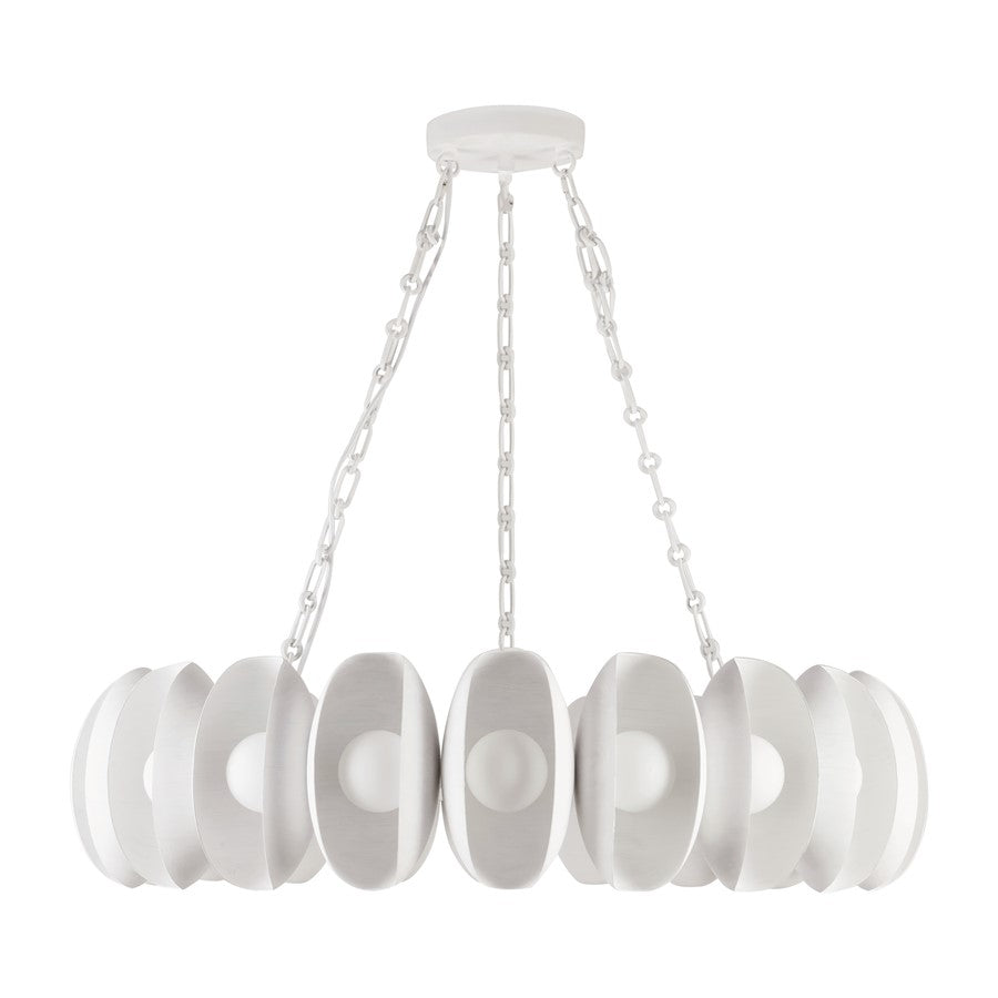 Kuzco Cortez 37" Wht Dimmable LED Chandelier, Antique Wht