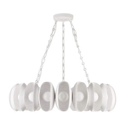 Kuzco Cortez 37" Wht Dimmable LED Chandelier, Antique Wht