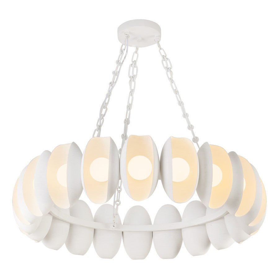 Kuzco Cortez 37" Wht Dimmable LED Chandelier, Antique Wht