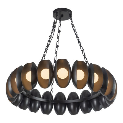 Kuzco Cortez 37" Black Dimmable LED Chandelier, Urban Bronze