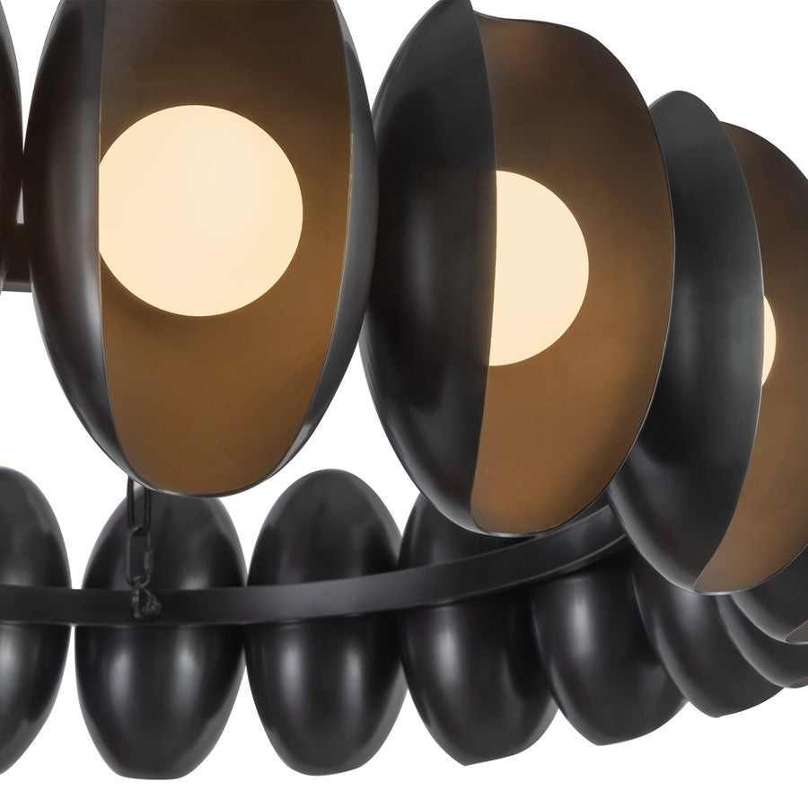 Kuzco Cortez 37" Black Dimmable LED Chandelier, Urban Bronze