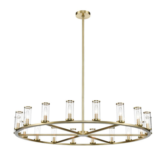 Alora Revolve 18 Light Chandelier, Clear/Natural Brass/Clear - CH309018NBCG