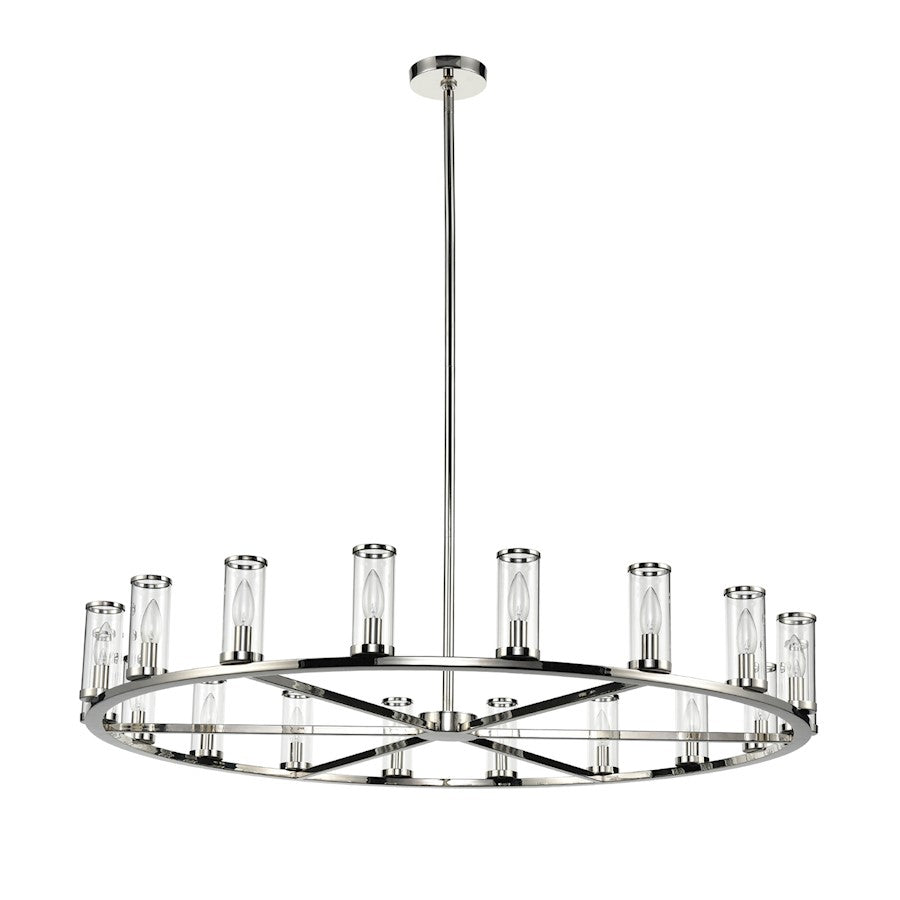 Alora Revolve 18 Light Chandelier, Clear/Polished Nickel/Clear - CH309018PNCG