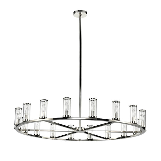 Alora Revolve 18 Light Chandelier, Clear/Polished Nickel/Clear - CH309018PNCG