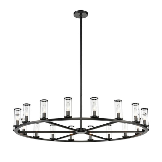 Alora Revolve 18 Light Chandelier, Clear/Urban Bronze/Clear - CH309018UBCG