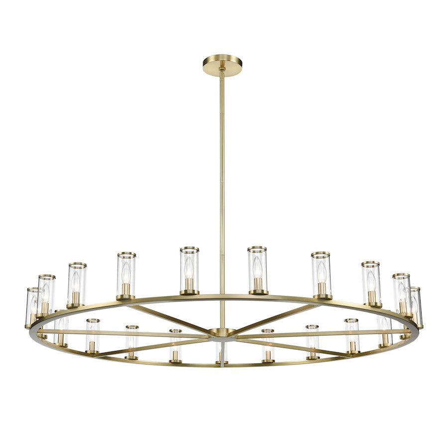 Alora Revolve 21 Light Chandelier, Clear/Natural Brass/Clear - CH309021NBCG