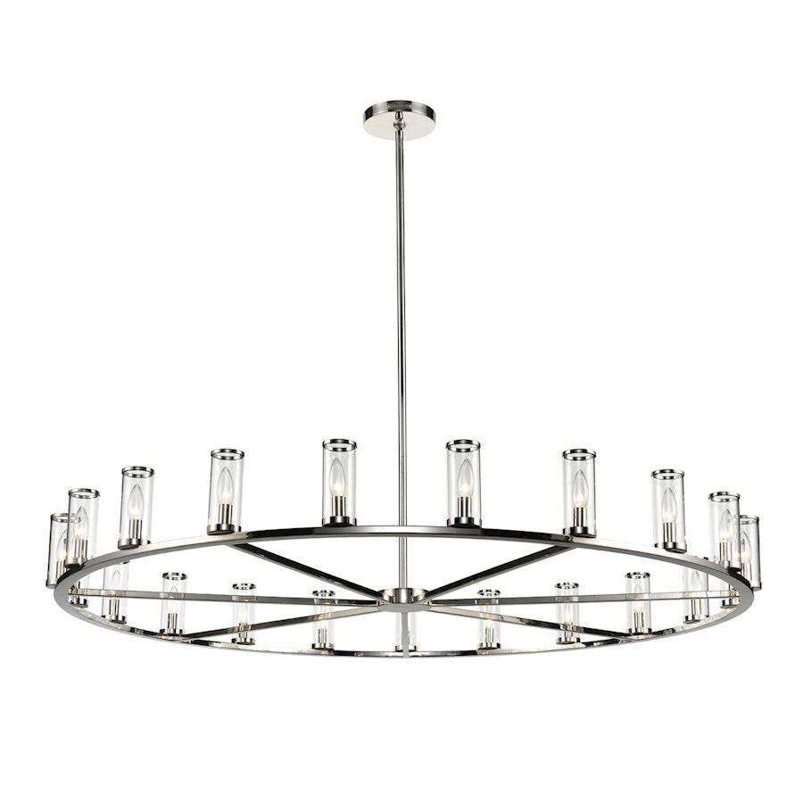 Alora Revolve 21 Light Chandelier, Clear/Polished Nickel/Clear - CH309021PNCG