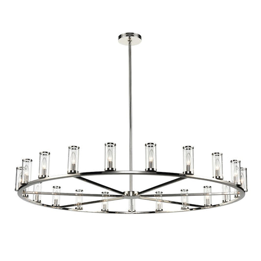 Alora Revolve 21 Light Chandelier, Clear/Polished Nickel/Clear - CH309021PNCG