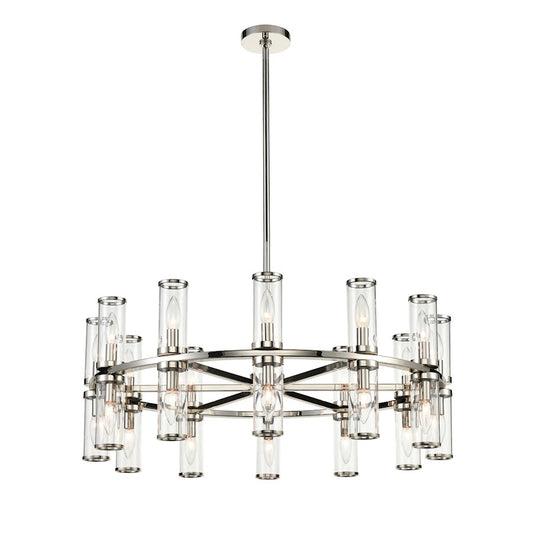 Alora Revolve 24 Light Chandelier, Clear/Polished Nickel/Clear - CH309024PNCG