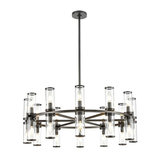 Alora Revolve 24 Light Chandelier, Clear/Urban Bronze/Clear - CH309024UBCG