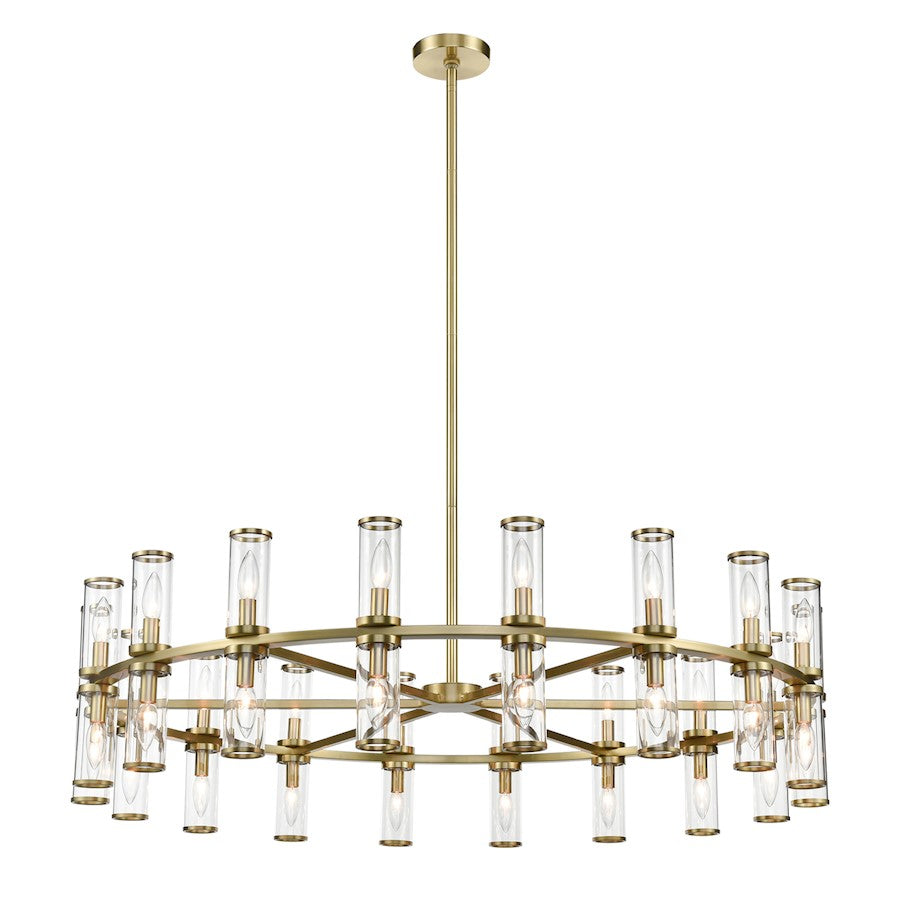 Alora Revolve 36 Light Chandelier, Clear/Natural Brass/Clear - CH309036NBCG