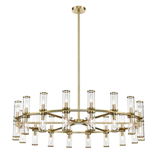 Alora Revolve 36 Light Chandelier, Clear/Natural Brass/Clear - CH309036NBCG