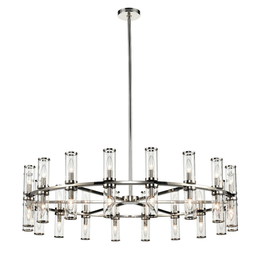 Alora Revolve 36 Light Chandelier, Clear/Polished Nickel/Clear - CH309036PNCG