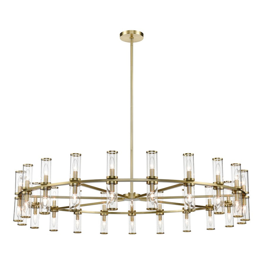 Alora Revolve 42 Light Chandelier, Clear/Natural Brass/Clear - CH309042NBCG