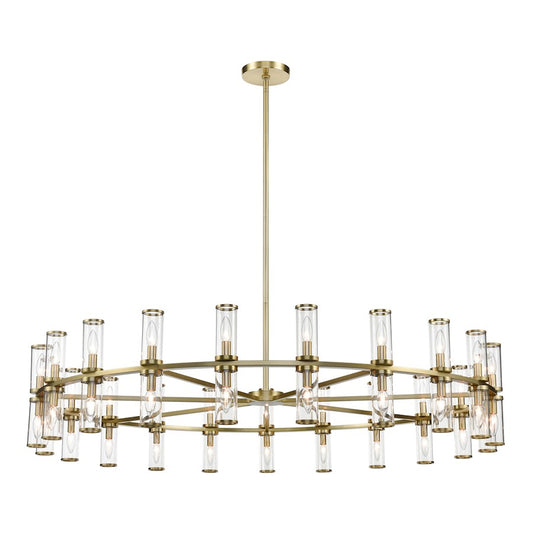 Alora Revolve 42 Light Chandelier, Clear/Natural Brass/Clear - CH309042NBCG