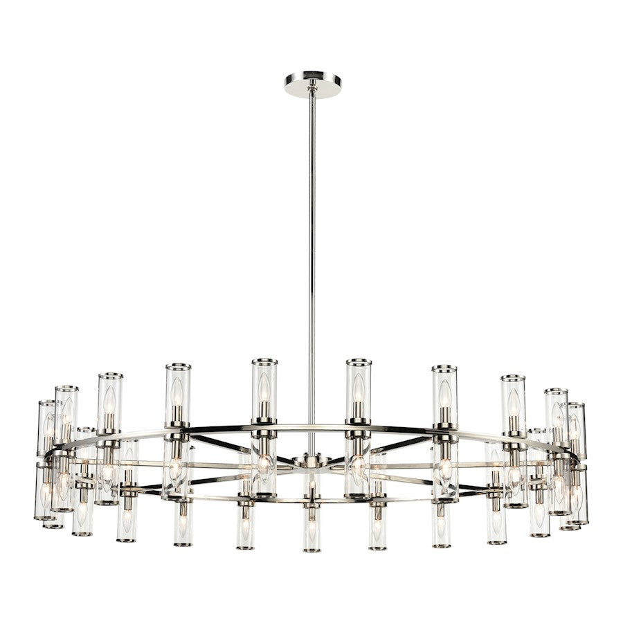 Alora Revolve 42 Light Chandelier, Clear/Polished Nickel/Clear - CH309042PNCG