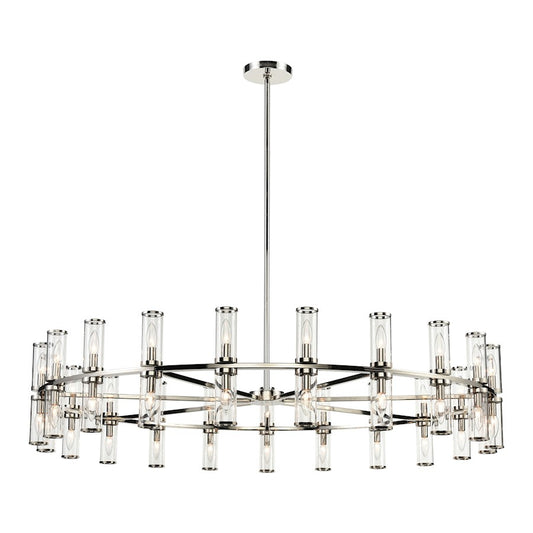 Alora Revolve 42 Light Chandelier, Clear/Polished Nickel/Clear - CH309042PNCG