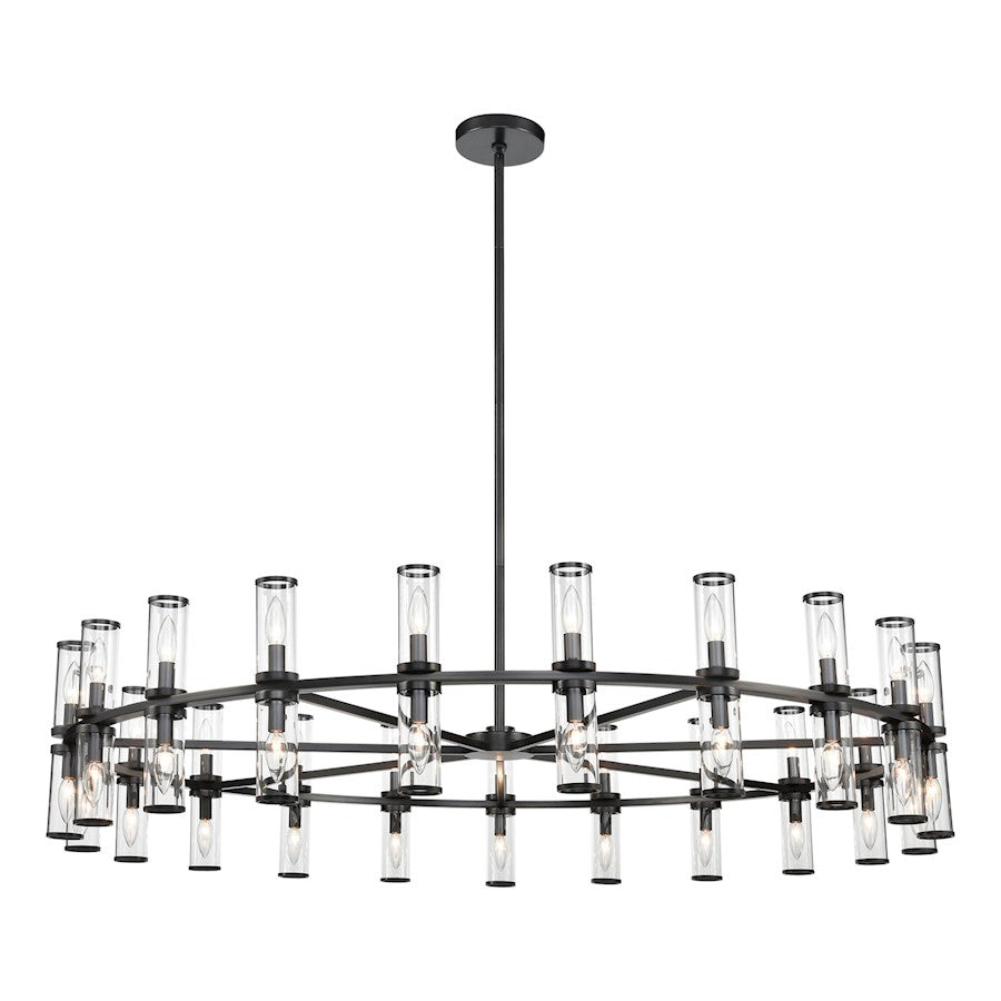 Alora Revolve 42 Light Chandelier, Clear/Urban Bronze/Clear - CH309042UBCG