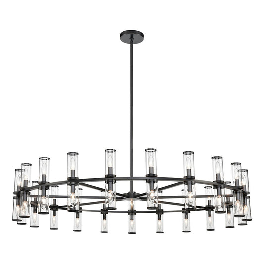 Alora Revolve 42 Light Chandelier, Clear/Urban Bronze/Clear - CH309042UBCG