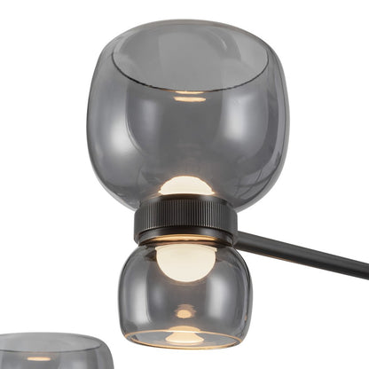 Kuzco Sutton 36" Black Dimmable LED Chandelier, Urban Bronze/Smoked Glass