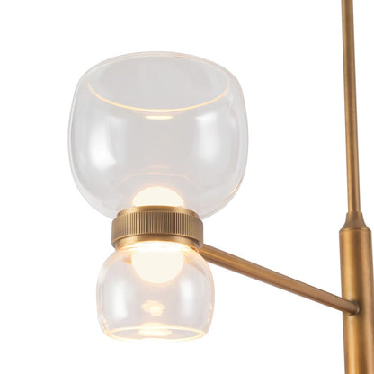 Kuzco Sutton 36" Brass Dimmable LED Chand, Vintage Brass/Clear Glass