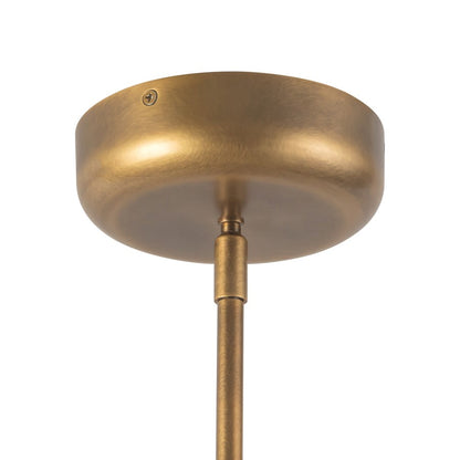 Kuzco Sutton 36" Brass Dimmable LED Chand, Vintage Brass/Clear Glass