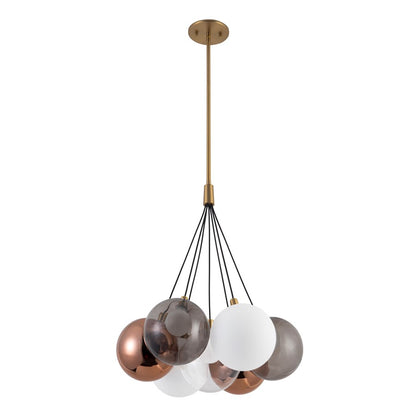 Kuzco Bolla 17" Gold Dimmable LED Chand, Brushed Gold/Mixed Glass