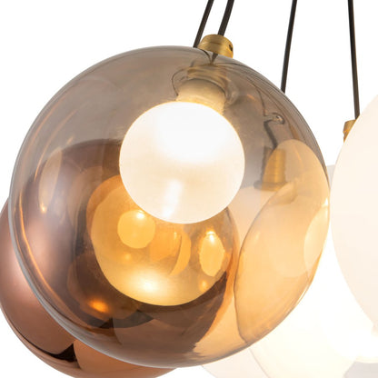 Kuzco Bolla 17" Gold Dimmable LED Chand, Brushed Gold/Mixed Glass
