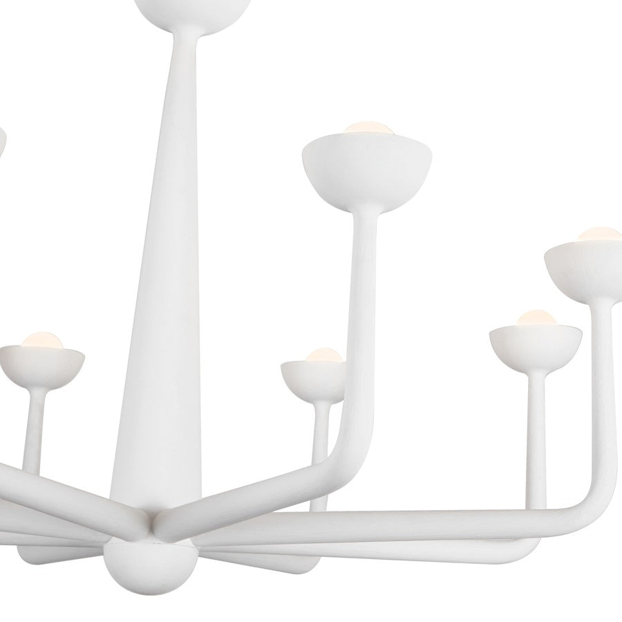 Kuzco Spade 30" Wht Dimmable LED Chandelier, Antique Wht