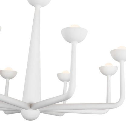 Kuzco Spade 30" Wht Dimmable LED Chandelier, Antique Wht