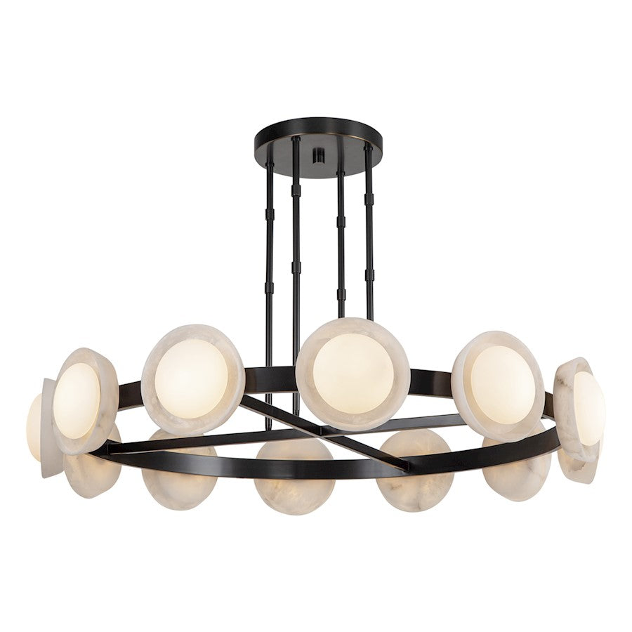 Alora Alonso 50" LED Chandelier, Urban Bronze/Alabaster/Opal - CH320050UBAR